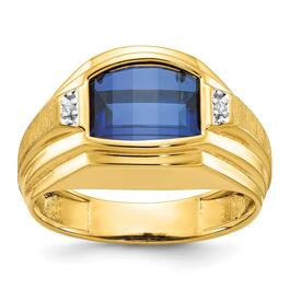 Mens Gentlemens Classics&#40;tm&#41; 14kt. Gold Barrel Shaped Sapphire Ring