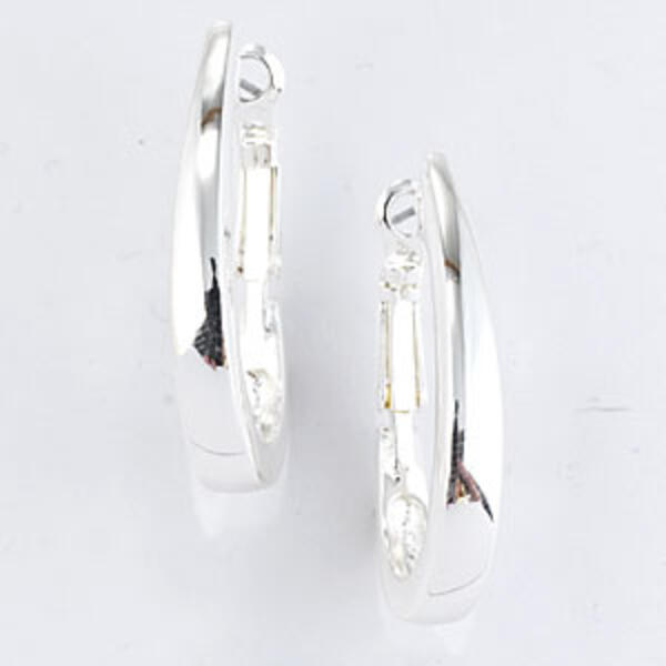 Napier Large Silver Hoop Earrings - image 