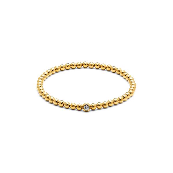 Ava Nadri 18kt. Gold Plated Brass Bead Stretch Bracelet - image 