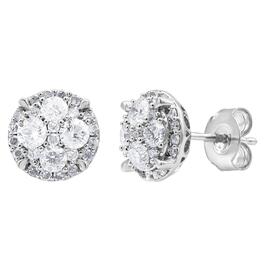 Nova Star&#174; Sterling Silver Lab Grown Diamond Round Stud Earrings