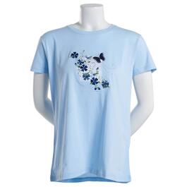 Womens Top Stitch by Morning Sun Spring Blues Tee
