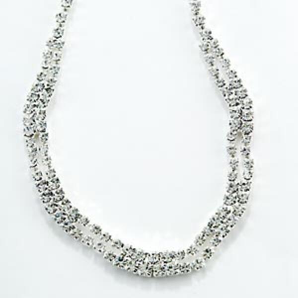 Rosa Rhinestones Crystal Wave Necklace - image 