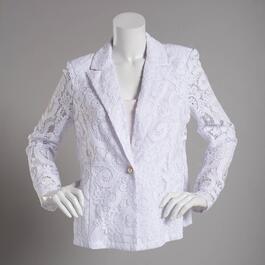 Womens Nanette Lepore Long Sleeve One Button Lace Jacket