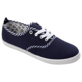 Womens Ashley Blue Navy with Stripes Canvas Fashion Sneakers