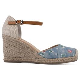 Womens White Mountain Mamba Floral Espadrille Wedge Sandals