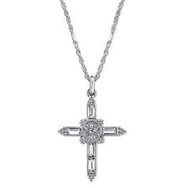 Symbols of Faith Clear Crystal Cross Necklace