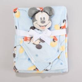Baby Boy Disney&#40;R&#41; Mickey Mouse Blanket w/ Plush Toy