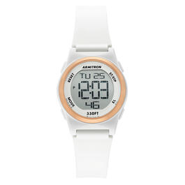 Womens Armitron Chronograph Digital White Dial Watch - 45-7102WRG