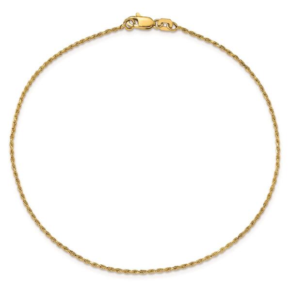Mens Gold Classics&#8482; 1.15mm. 14k Diamond Cut Rope Chain Bracelet