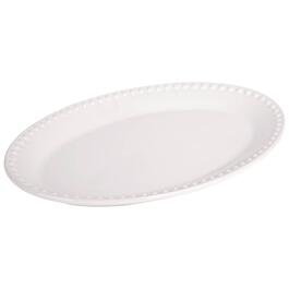 Home Essentials Pure White 14in. Oval Bead Serving Platter
