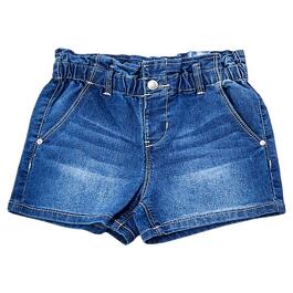 Girls &#40;4-6x&#41; Blue Spice Denim Paperbag Shorts