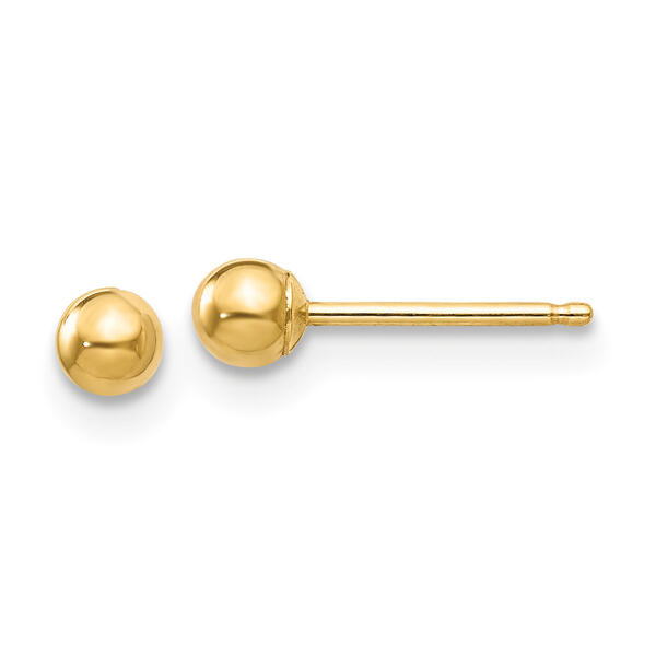 Gold Classics&#40;tm&#41; 14kt. Gold 3mm Ball Stud Earrings - image 