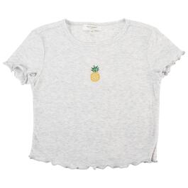 Girls &#40;7-16&#41; No Comment Short Sleeve Pineapple Embroidered Tee