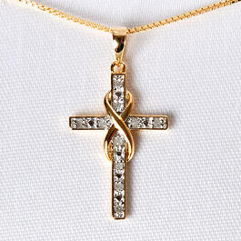 Marsala Diamond Accent 1/10ctw. Cross Infinity Necklace