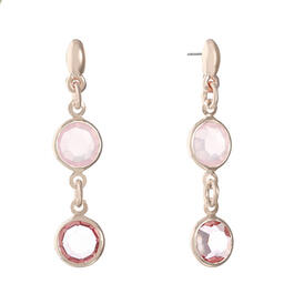 Gloria Vanderbilt Rose Gold & Pink Linear Drop Earrings