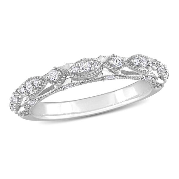 Gemstone Classics&#40;tm&#41; 10kt. White Gold Lab Created Sapphire Ring - image 