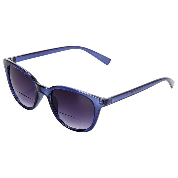 Womens Custom Eyes Zabrina Blue Rectangle Reader Sunglasses - image 