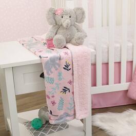 Carters(R) Floral Elephant Super Soft Baby Blanket