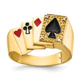 Mens Gentlemens Classics&#40;tm&#41; 14kt. Gold Diamond Playing Cards Ring