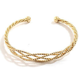 Adrienne Vittadini Rose Gold Braided Front Cuff Bracelet