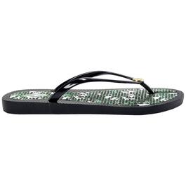 Womens Ellen Tracy Palm Trees Jelly Flip Flops with Charm