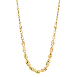 Gold Classics&#40;tm&#41; 10kt. Yellow Gold Oval Link & Rope Chain Necklace