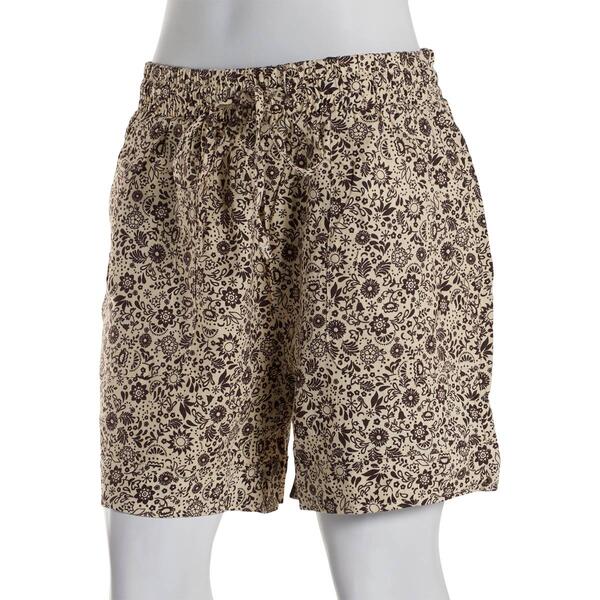 Womens Royalty 5in. Cuffed Shorts w/Pockets-Natural/Brown - image 