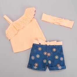 Baby Girl &#40;12-24M&#41; Little Lass&#40;R&#41; Eyelet Top & Floral Shorts Set