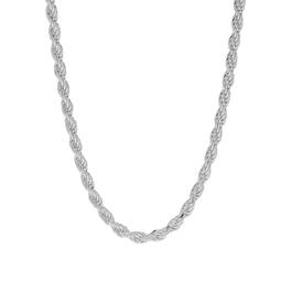 18in. Sterling Silver Polished Rope Chain Necklace