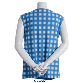 Womens Calvin Klein Cap Sleeve Grid Square Pattern Texture Top