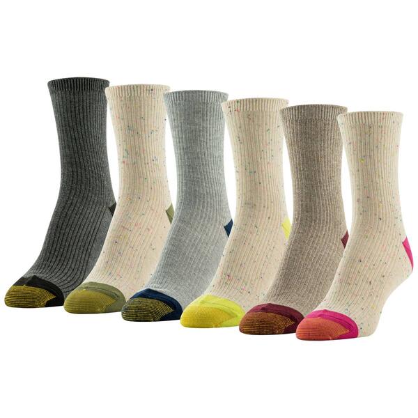Womens Gold Toe 6pk. Nep Short Crew Socks - image 
