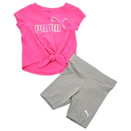 Baby Girl &#40;12-24M&#41; Puma&#40;R&#41; Jersey Tee & Biker Shorts Set
