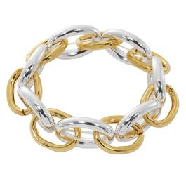 Design Collection Two-Tone Link Stretch Bracelet