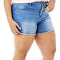 Womens Bleu Denim 5in. 1 Button Denim Shorts w/Clean Fray Hem - image 1