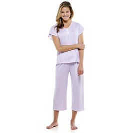 Womens Karen Neuburger Lace Flutter Sleeve Capri Pajama Set