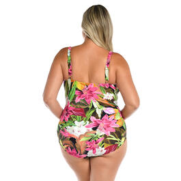 Plus Size Maxine Exotic Jungle Twist Front One Piece Swimsuit