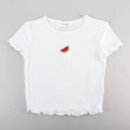 Girls &#40;7-16&#41; No Comment Short Sleeve Watermelon Embroidered Tee