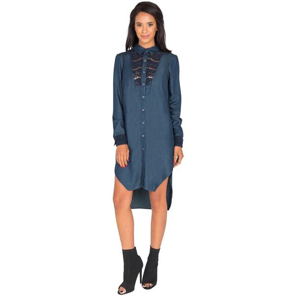 Womens Standards & Practices Long Sleeved Shirt Dress - image 