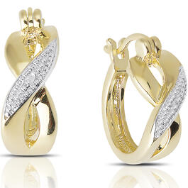 Gianni Argento Gold over Silver Braid Hoop Earrings