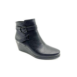 Womens New York Transit Kick Strap Smooth Wedge Ankle Boots