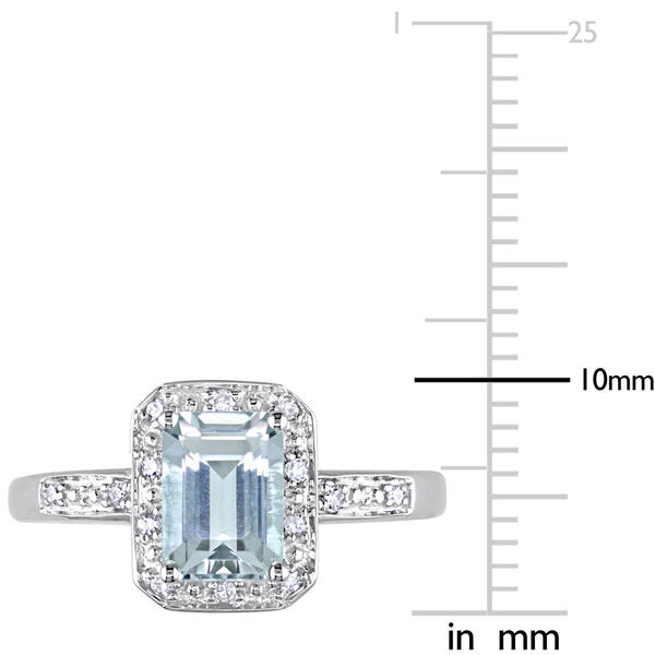 Gemstones Classics&#8482; 10kt. White Gold Emerald Cut Aquamarine Ring