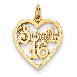 Gold Classics&#40;tm&#41; 14kt. Sweet 16 in a Heart Charm