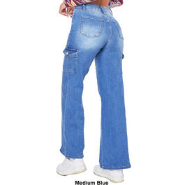 Juniors YMI® High Rise Wide Leg Cargo Solid Jeans