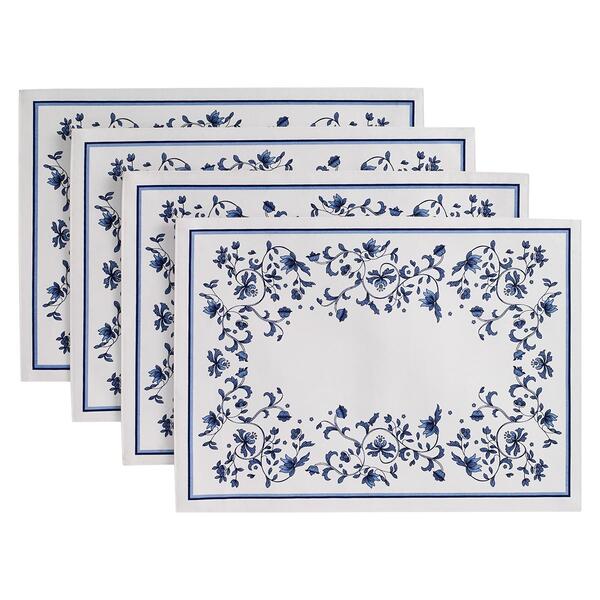 Spode&#40;R&#41; Blue Portofino Blue & White Flora Placemat - Set of 4 - image 