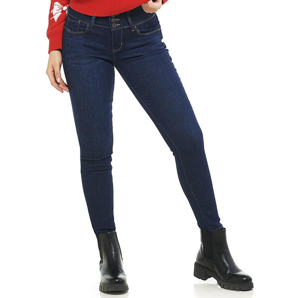 Juniors California Vintage Classic 3 Button Skinny Jeans - image 