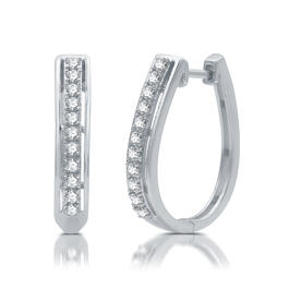 Diamond Classics&#8482; 1/2ctw. Diamond Sterling Silver Hoop Earrings