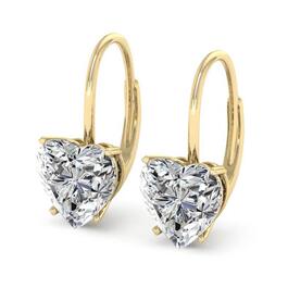 Moluxi&#40;tm&#41; 14kt. Gold 4ctw. Moissanite Heart Dangle Earrings