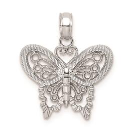 Gold Classics&#40;tm&#41; 14kt. White Gold Polished Butterfly Charm