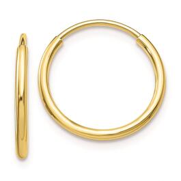 Gold Classics(tm) 10kt. Polished 15mm Endless Tube Hoop Earrings