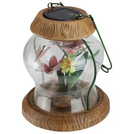 CC Outdoor Living LED Solar Powered Garden Lantern with Flowers